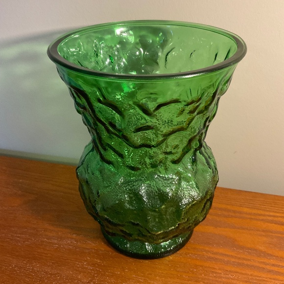 Vintage E.O. Brody Company Green Crinkle Glass Flower Vase 8” - Picture 5 of 13